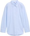 TOM TAILOR Damen Loose Fit Popeline Hemdbluse, blau, Gestreift, Gr. 36
