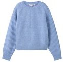Thumbnail - TOM TAILOR Damen Strickpullover mit dezenten Pailletten, blau, Uni, Gr. XXXL