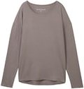 Thumbnail - TOM TAILOR Damen Loungewear Langarmshirt, grau, Uni, Gr. XL/42