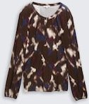 TOM TAILOR Damen Blusenshirt mit Muster, braun, Gemustert, Gr. XS