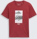TOM TAILOR DENIM Herren T-Shirt mit Foto-Print, rot, Uni, Gr. L