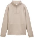 Thumbnail - TOM TAILOR Damen Scuba Troyer Sweatshirt, grau, Uni, Gr. S
