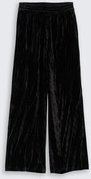 TOM TAILOR DENIM Damen Wide Leg Samthose, schwarz, Uni, Gr. L