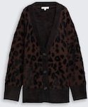 TOM TAILOR Damen Oversize Cardigan mit Leo-Muster, braun, Animalprint, Gr. M