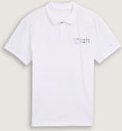TOM TAILOR Herren Poloshirt aus Baumwolle mit Print, weiß, Uni, Gr. XXXL