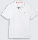 TOM TAILOR Herren Piqué Poloshirt aus Baumwolle, weiß, Uni, Gr. L