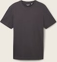 TOM TAILOR Herren Piqué T-Shirt mit Stretch, schwarz, Uni, Gr. XXL