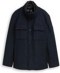 Thumbnail - TOM TAILOR Herren 2-in-1 Wolljacke mit abnehmbarer Innenjacke, blau, Uni, Gr. XL