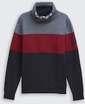 TOM TAILOR Herren Snood Sweatshirt mit Colour Blocking, rot, Colour Blocking, Gr. L