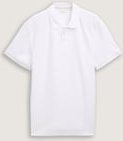 TOM TAILOR Herren Jersey Poloshirt aus Baumwolle, weiß, Uni, Gr. XL