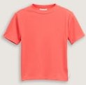 TOM TAILOR Mädchen Cropped T-Shirt mit Rippstruktur, rot, Uni, Gr. 164