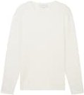 TOM TAILOR DENIM Herren Strickpullover aus Baumwolle, weiß, Uni, Gr. M