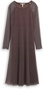 Thumbnail - TOM TAILOR DENIM Damen Mesh Midi-Kleid mit Muster, braun, Gepunktet, Gr. XL