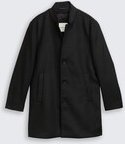 TOM TAILOR DENIM Herren Mantel in Woll-Optik, schwarz, Uni, Gr. XXL