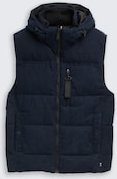 TOM TAILOR Herren Puffer Weste mit abnehmbarer Kapuze, blau, Uni, Gr. S