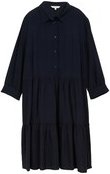 Thumbnail - TOM TAILOR Damen Crinkle Kleid mit Volants, blau, Uni, Gr. 34