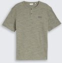 TOM TAILOR Herren Henley T-Shirt in Melange-Optik, grün, Meliert, Gr. XXXL