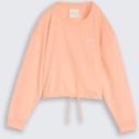 TOM TAILOR Mädchen Cropped Sweatshirt mit Bindeschleife, orange, Uni, Gr. 152