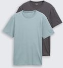 TOM TAILOR Herren Basic T-Shirts im 2er-Pack, grün, Uni, Gr. M