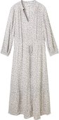 TOM TAILOR Damen Maxikleid mit Bindegürtel aus Viskose, grau, Gemustert, Gr. 40
