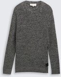 TOM TAILOR DENIM Herren Strickpullover mit Rundhalsausschnitt, bunt, Meliert, Gr. L