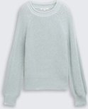 TOM TAILOR DENIM Damen Strickpullover mit leichten Ballonärmeln, blau, Meliert, Gr. M