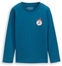 TOM TAILOR Jungen Langarmshirt mit Print, grün, Uni, Gr. 128/134