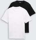 TOM TAILOR Herren Basic T-Shirts im 2er-Pack, schwarz, Uni, Gr. XXXL
