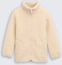 TOM TAILOR Mädchen Teddy Sweatjacke mit Fleece, beige, Uni, Gr. 92/98