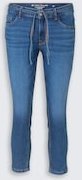 TOM TAILOR Damen TTLENE SLIM CROPPED Stretch Jeans mit Bindegürtel, blau, Uni, Gr. 32/26