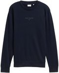Thumbnail - TOM TAILOR Herren Crewneck Sweatshirt mit Logo-Print, blau, Uni, Gr. L
