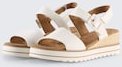 TOM TAILOR Damen Sandalen mit Keilabsatz, weiß, Uni, Gr. 39