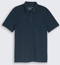 TOM TAILOR DENIM Herren Piqué Poloshirt aus Baumwolle, blau, Meliert, Gr. M