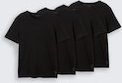 TOM TAILOR Herren T-Shirts aus Baumwolle im 4er-Pack, schwarz, Uni, Gr. XXL