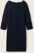 TOM TAILOR DENIM Damen Mini-Kleid mit 3/4 Arm, blau, Uni, Gr. XS