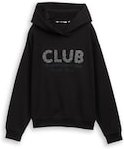 Thumbnail - TOM TAILOR DENIM Damen Oversize Hoodie Sweatshirt mit Glitzer-Applikation, schwarz, Uni, Gr. M