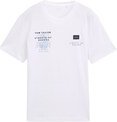 TOM TAILOR Herren T-Shirt mit Print, weiß, Uni, Gr. L