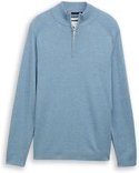 Thumbnail - TOM TAILOR Herren Troyer Strickpullover mit Logo-Stickerei, blau, Meliert, Gr. XXXL
