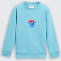 TOM TAILOR Jungen Basic Sweatshirt mit Print, blau, Uni, Gr. 116/122
