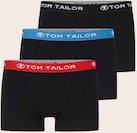 TOM TAILOR Herren Kurze Boxershorts im 3er-Pack, schwarz, Uni, Gr. L/6
