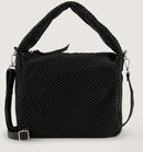 TOM TAILOR DENIM Damen TTNOMI M Beuteltasche in Flecht-Optik, schwarz, Uni, Gr. ONESIZE