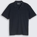 TOM TAILOR DENIM Herren Relaxed Fit Resort Poloshirt mit Waffelstruktur, blau, Uni, Gr. L