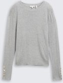 TOM TAILOR Damen Strickpullover mit Knopf-Details, bunt, Meliert, Gr. XXL