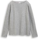 TOM TAILOR Damen Soft-Touch Sweatshirt mit Knopf-Details, grau, Meliert, Gr. XS