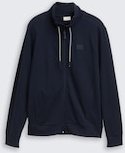 TOM TAILOR Herren Ultralight Sweatjacke mit Stehkragen, blau, Uni, Gr. M