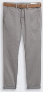 TOM TAILOR DENIM Herren Chino Hose mit Gürtel, grau, Uni, Gr. 36/34