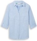 TOM TAILOR Damen Plus Size - Bluse mit Brusttaschen, blau, Uni, Gr. 50