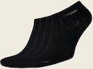 TOM TAILOR Unisex Sneakersocken im 4er-Pack, schwarz, Logo Print, Gr. 35-38