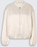 TOM TAILOR Damen Satin Blouson Jacke mit Bomberkragen, braun, Uni, Gr. S