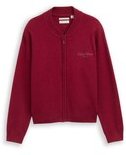Thumbnail - TOM TAILOR Mädchen Bomber Cardigan mit Reißverschluss, rot, Uni, Gr. 128